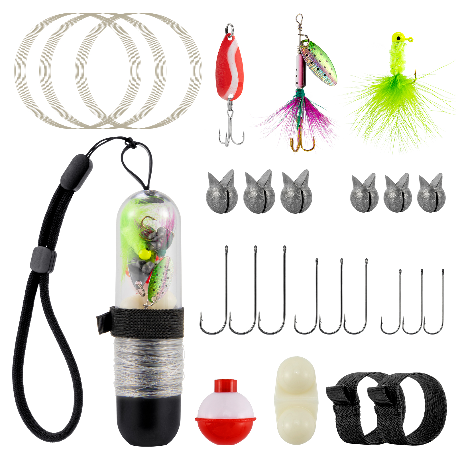 Fishing Line Spool - 25 pçs kit de pesca sobrevivência