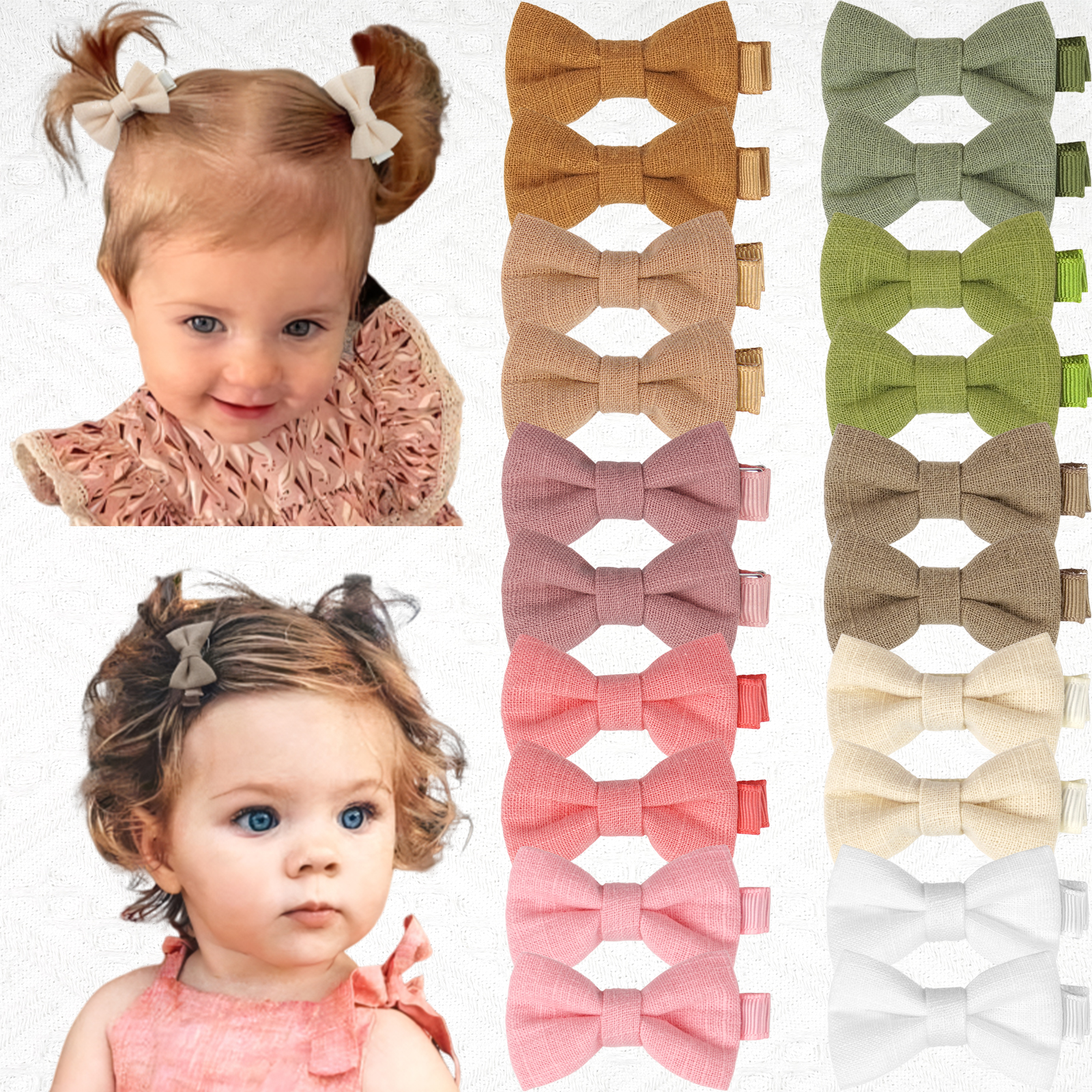 Tippet Line - 10/20 Peças Laços de Cabelo Pequenos