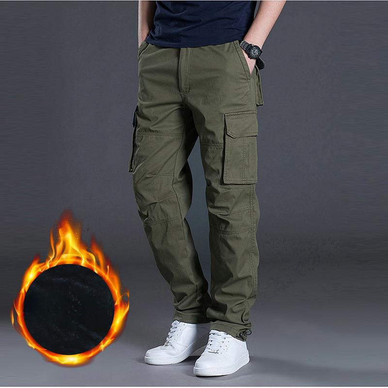 Fly Line - Calças Cargo Masculinas Forradas com Fleece,