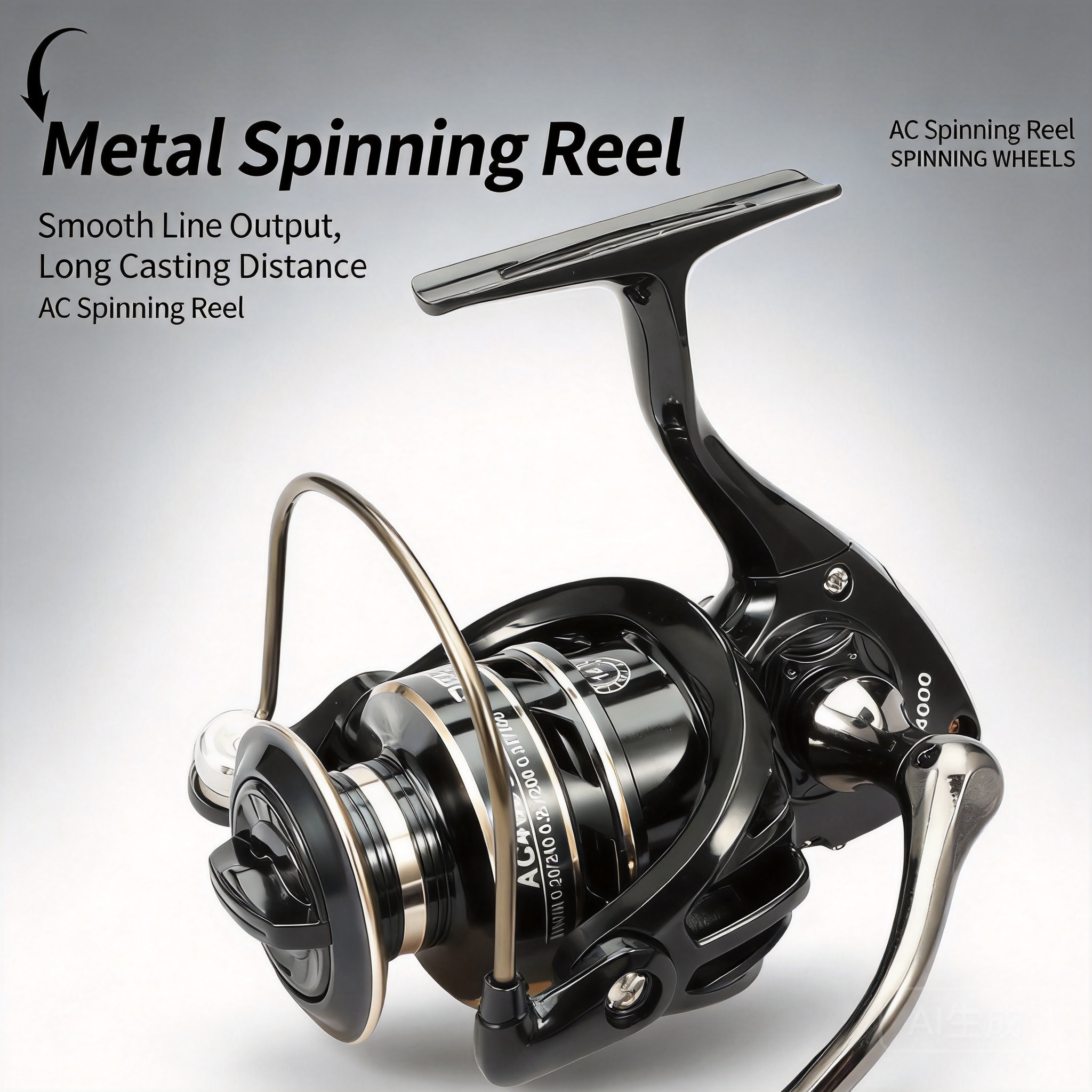 Ice Fishing Line - Carretilhas de Pesca Giratórias de Metal
