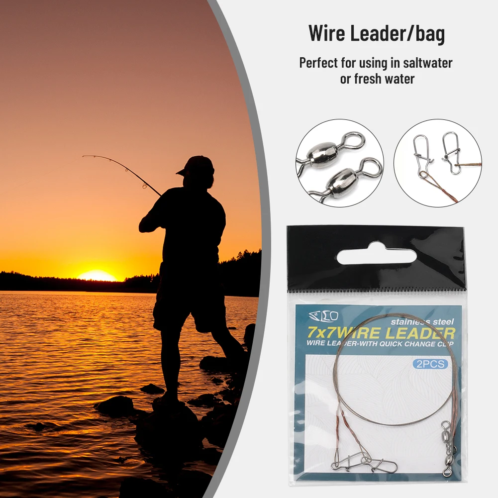 Wire Leader Core Leash com Sna - Leader Line avaliação e preço