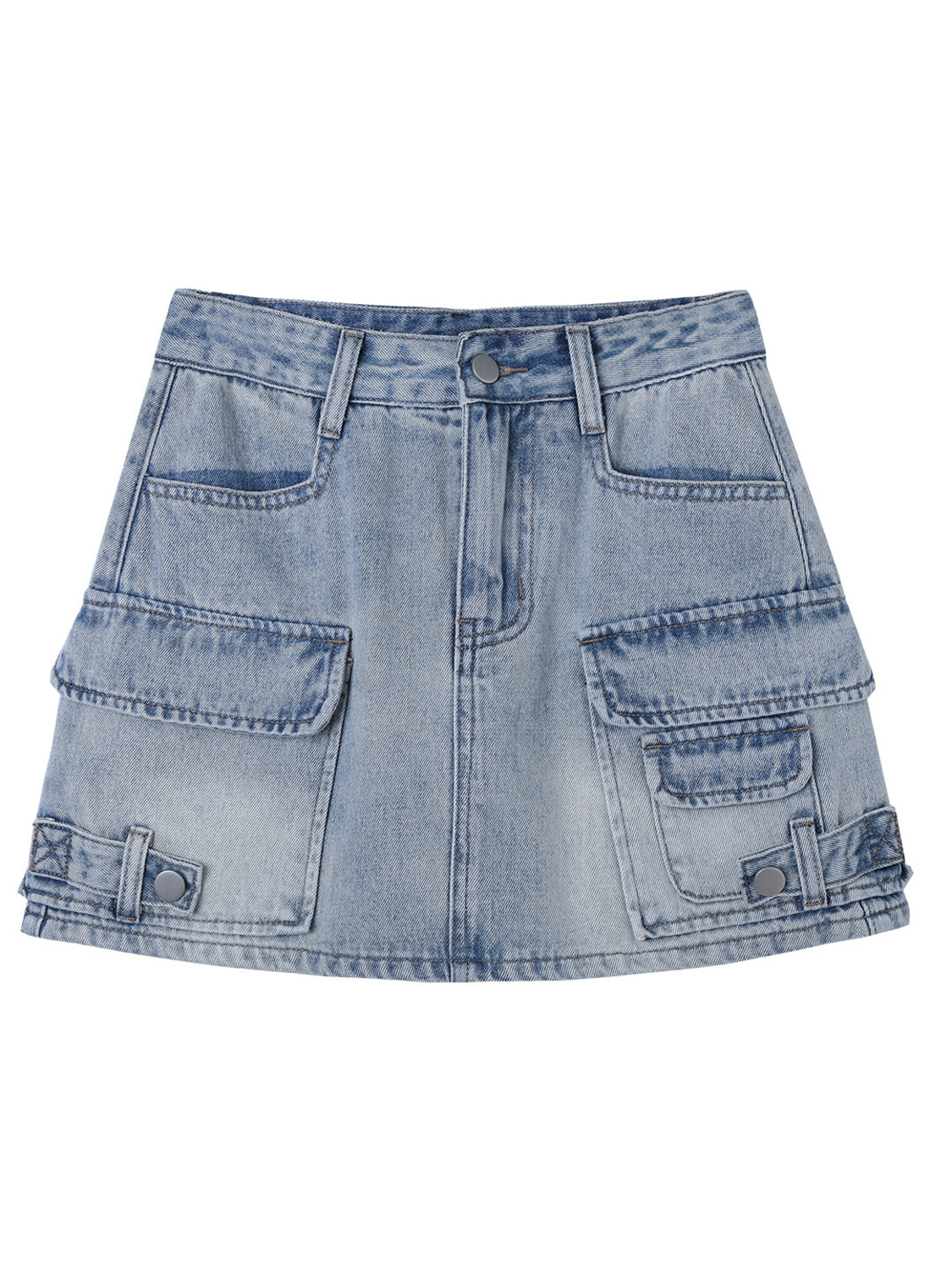 Saia Jeans Mini Cargo Feminina - Fly Line avaliação e preço